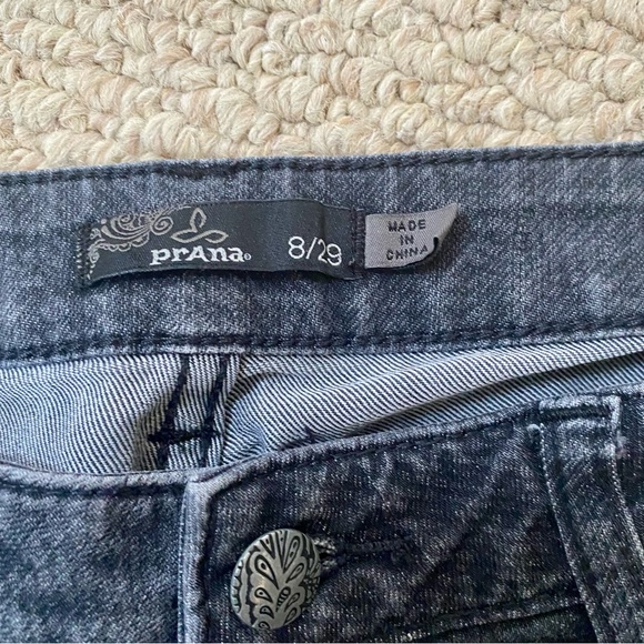 PRANA Black Gray Jeans Denim Slacks Size 8 - Picture 4 of 4